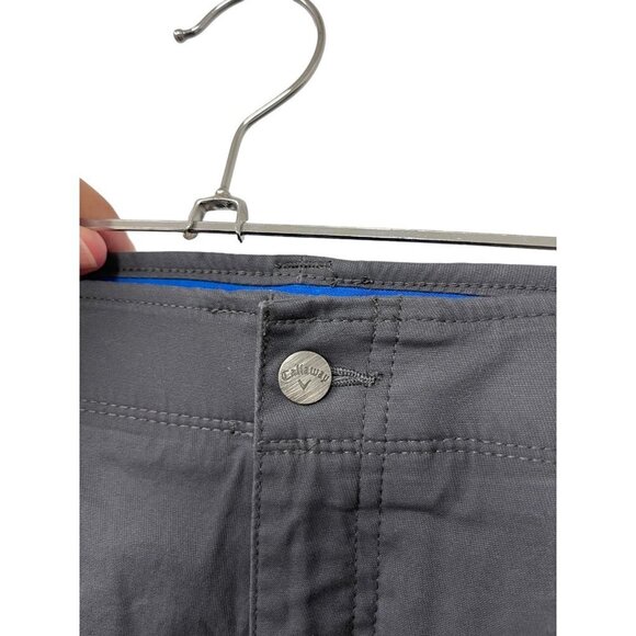 Callaway Men’s Flat Front Stretch Golf Short Charcoal Gray Size 36 - Picture 4 of 7